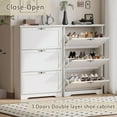 thumbnail image 4 of FANRAL Shoe Cabinet with 3 Flip Drawers,Adjustable Shelves Wooden Slim Shoe Storage Cabinet and Rack for Entryway,White, 4 of 8
