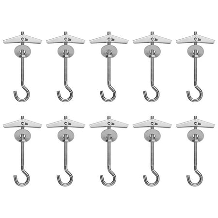 

Yardwe 10 Pcs M5 10KG Carbon Steel Plasterboard Ceiling Wall Spring Toggle Hook Bolts Hanger Wall Fixing Anchors Hook