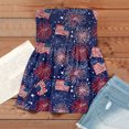 thumbnail image 5 of Womens 4th of July Smocked Strapless Pleated Tube Tops Pariotic Print Strapless Pleated Bandeau Tunic Sleeveless Tank Tops, 5 of 5