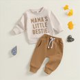 thumbnail image 4 of TOWED22 Toddler Baby Boy Fall Winter Outfit Print Graphic Long Sleeve Sweatshirt Top and Pants 2 Piece Clothes, 4 of 7