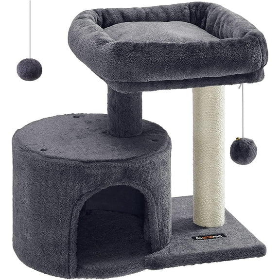 19.3" Cat Tree Cat Tower with Sisal-Covered Scratching Posts Cat Bed Cat Condo for Indoor Cats