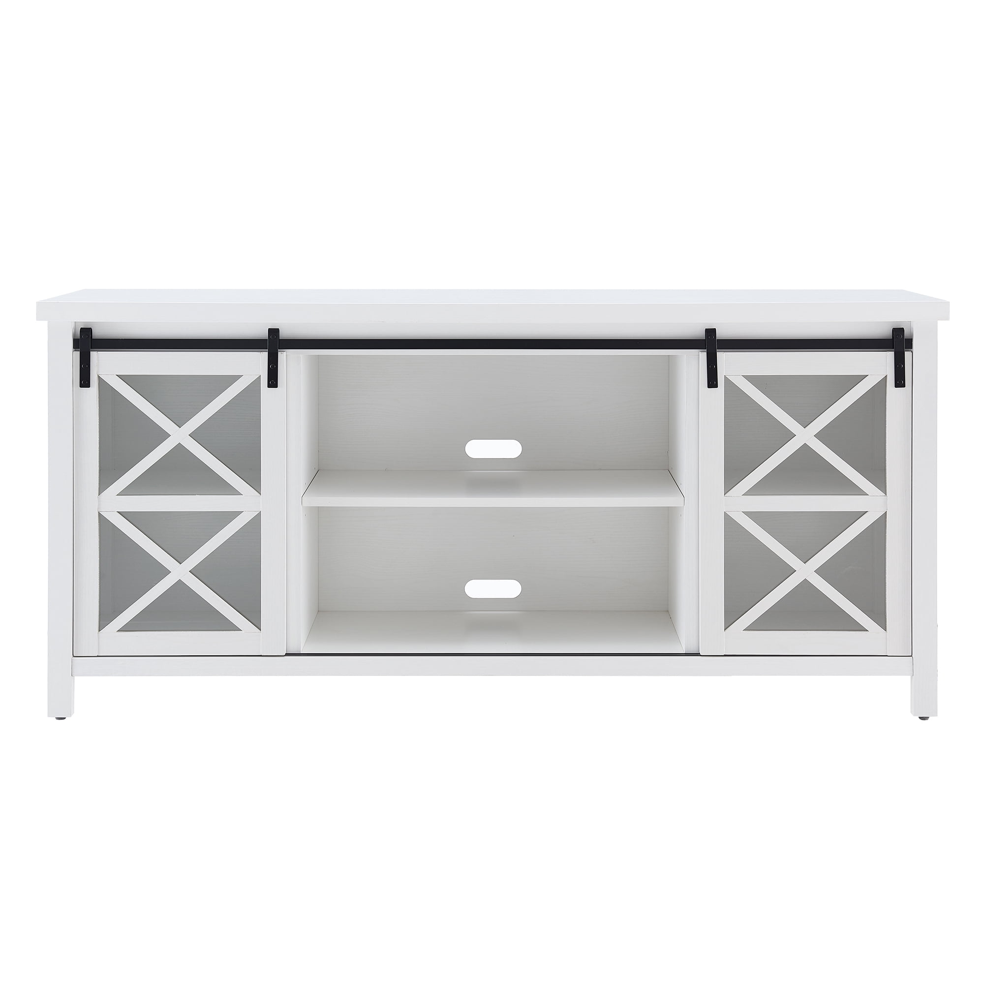 Evelyn&Zoe Clementine Rectangular TV Stand for TV's up to 75", White