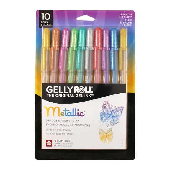 Sakura Gelly Roll Pen Set, 10 Metallic Colored Gel Pens