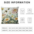 thumbnail image 5 of Nawypu Spring Floral Pillow Cover with Butterflies and Bees, Watercolor Yellow and White Flowers, Decorative Cushion Case for Home and Living Room Decor, 5 of 5
