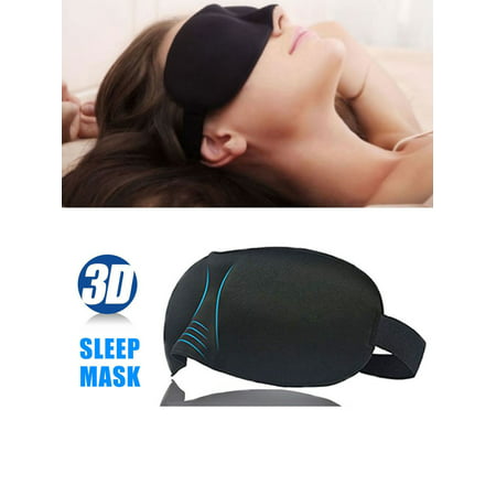 TSV Sleep Mask, Soft Contoured Eye Mask Blindfold with Adjustable Strap for Men & Women, Sleep mask and Ear Plugs Set for Travel Nap Shift Work Meditation (Black)