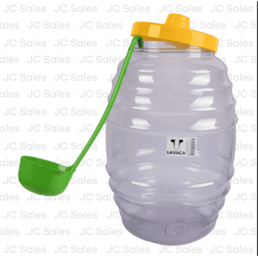 Heavy-Duty 5-Gallon Plastic Vitrolero Beverage Dispenser with Lid and Ladle – BPA-Free, Clear