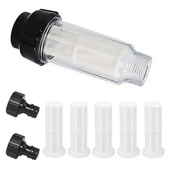 Water Filter Garden Hose, 3/4 Inch Water Pre-filter Water Filter Set With 5 Filter Inserts + 2 Quic