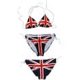 thumbnail image 2 of British Flag Women's 2pc String Bikini UK Great Britain England Swimsuit + Coolie (M), 2 of 2