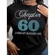 thumbnail image 1 of Vintage 60 Years Old Print T-Shirt - Short Sleeve Crew Neck Casual Top for Summer and Spring, Women's Clothing with Classic Design and Relaxed Fit, 1 of 6