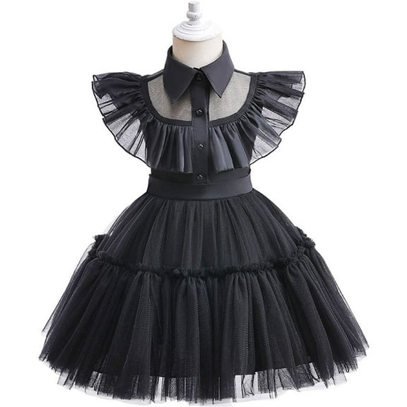 Toddler Baby Girls Black Dress Halloween Cosplay Fancy Dress 1-6Y