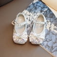thumbnail image 5 of BULLPIANO Toddler Dress Shoes Little Girl Bow Mary Jane Glitter Pearl Ballet Flats Party School Wedding, 5 of 8