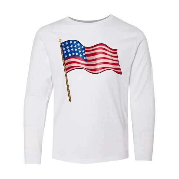 Inktastic American Flag Design Long Sleeve Youth T-Shirt