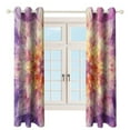 thumbnail image 3 of Kaleidoscope Mandala Colorful Floral Boho Blackout Curtains, Watercolor Pattern Window Treatment Grommet Curtains for Bedroom Thermal Insulated Window Curtains for Living Room 2 Panel Set, 3 of 5