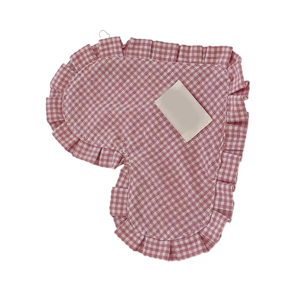 Heart Shaped Cotton Placemats Meal Mat Featuring Checked Lace Heat Insulation Pad For Dining Table