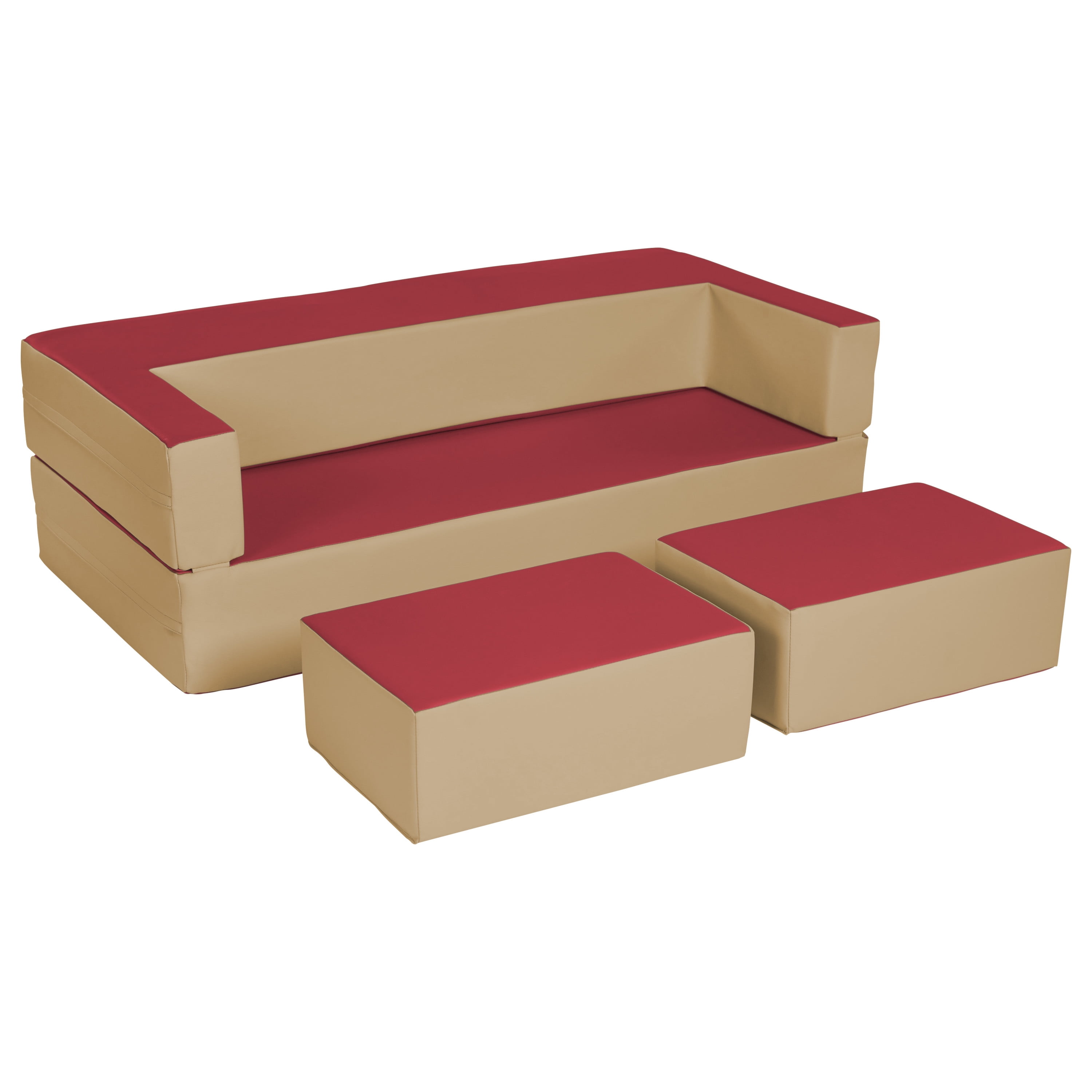 SoftZone® Flip-Flop Couch - Red/Sand - Walmart.com
