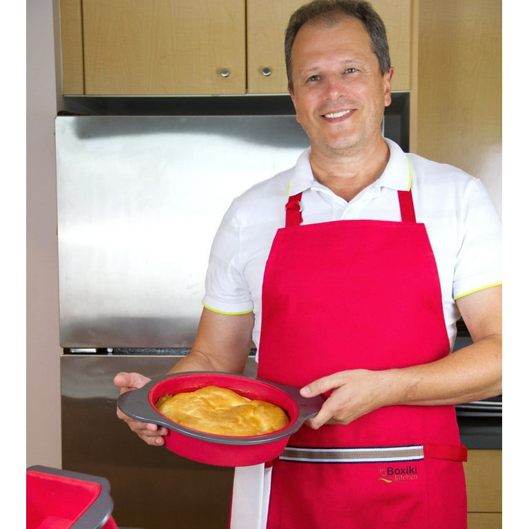 Boxiki Kitchen Non-Stick Silicone 8x8 Square Cake and Brownie Pan with