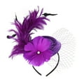 thumbnail image 5 of Ukumplol Women's Fascinators Kentucky Derby Hats for Women Tea Party Hats for Women Wedding Hat Feather Flower Pillbox Hat Tea Headband Clips Fascinators Hats for Women Derby Headband Yellow One Size, 5 of 6