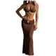 thumbnail image 2 of Trajes de baño Amzcrzy Tankini para mujer, trajes de baño, traje de baño diario para mujer, traje de baño conservador de cuerpo unido, conjunto de playa de tres piezas, café, L, 2 of 5
