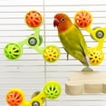thumbnail image 4 of Hioecau 2Pcs Parrot Spinner Rattle Toys Interactive Rattle Ball Wheel Parakeet Toy Bird Cage Toys for Budgies Conures Cockatiels Enrichment Chewing Exercise, 4 of 8