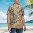 thumbnail image 5 of Easygdp The World is Hemisphere Men's Hawaiian Shirts Print Lapel Short Sleeve for Beach, vacation, party, casual occasions - 3X-Large, 5 of 9