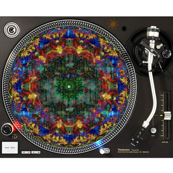 KuzmarK™ 12" DJ Turntable Slipmat - Tie Dye Worn Circus
