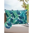 thumbnail image 6 of Summer Tropical Plant Leaf Outdoor Pillow Covers Set of 2, Decorative Waterproof Throw Pillow Case, Rainforest Leaves Cotton Linen Soft Cozy Cushion Pillowcases, 6 of 6