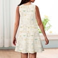 thumbnail image 5 of LTTVQM Easter Dresses for Girls 2026 Egg Bunny Graphic Happy Sleeveless Sundress Comfy Crewneck Midi Dress Fashion A-Line Dresses Beige 11-12 Years, 5 of 5