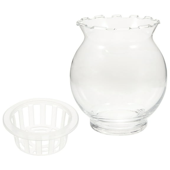 Simple Round Flowerpot Home Decor Glass Flower Vase Plant Hydroponic Container Office