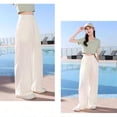 thumbnail image 6 of ZLBDYG Teen Girls Flowy Palazzo Pants Kids Wide Leg Linen Pant Summer Casual Beach Gauze Trousers Loose Soft Boho Athletic Bottoms, 6 of 6