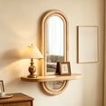 thumbnail image 7 of Wall Shelf with Mirror Wooden Floating Shelf with Storage for Entryway Bathroom Bedroom Vanity Hallway Organizer by PALIFEUR, 7 of 7