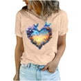 thumbnail image 2 of Rciityk Khaki T Shirts for Women Summer Spring Tops New Valentine's Day Print Crewneck Short Sleeve Tee Blouses - Spring/Summer Clearance, 2 of 5