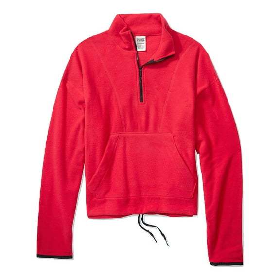 Victoria's Secret Pink Polar Fleece Half Zip Color Red Size Medium NWT