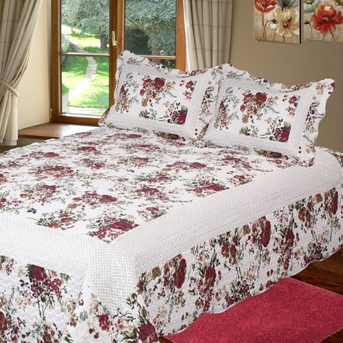 Bay colony quilts by Patch Magic Bella Rosa Queen Quilt with two pillow ...