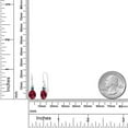 thumbnail image 4 of Gem Stone King 10K White Gold Red Created Ruby and Blue Diamond Dangle Earrings for Women (2.43 Cttw, Gemstone Birthstone, Oval 8x6mm), 4 of 5