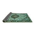thumbnail image 2 of Ahgly Company Indoor Square Persian Turquoise Blue Traditional Area Rugs, 5' Square, 2 of 4