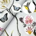 thumbnail image 5 of Floral Peel and Stick Wallpaper - Vintage Flowers and Butterfly Contact Paper 17.7 in x 393.7 in - White Floral Birds Self Adhesive Removable Wallpaper for Bathroom, 5 of 9