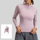 thumbnail image 5 of Tops de Cuello Alto para las Mujeres Respirable Running Fitness Yoga Top de Manga Larga, Pantalones Cortos Y Set Superior para las Mujeres Que Coinciden con Ropa Deportiva, 5 of 8