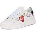 thumbnail image 6 of Guess Rockies Women's Lace Up Leather Logo Print Trainers In White Size 8.5, 6 of 6