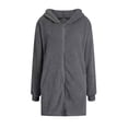 thumbnail image 6 of COMVALUE Womens Oversized Jacket Fuzzy Fleece Zip Up Jacket Warm Winter Coats Faux Fur Coat with Pockets (Grey, L), 6 of 8