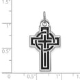 thumbnail image 4 of Auriga 925 Sterling Silver Rhodium-plated & Black Rhodium Design Cross Pendant for Women, 4 of 6