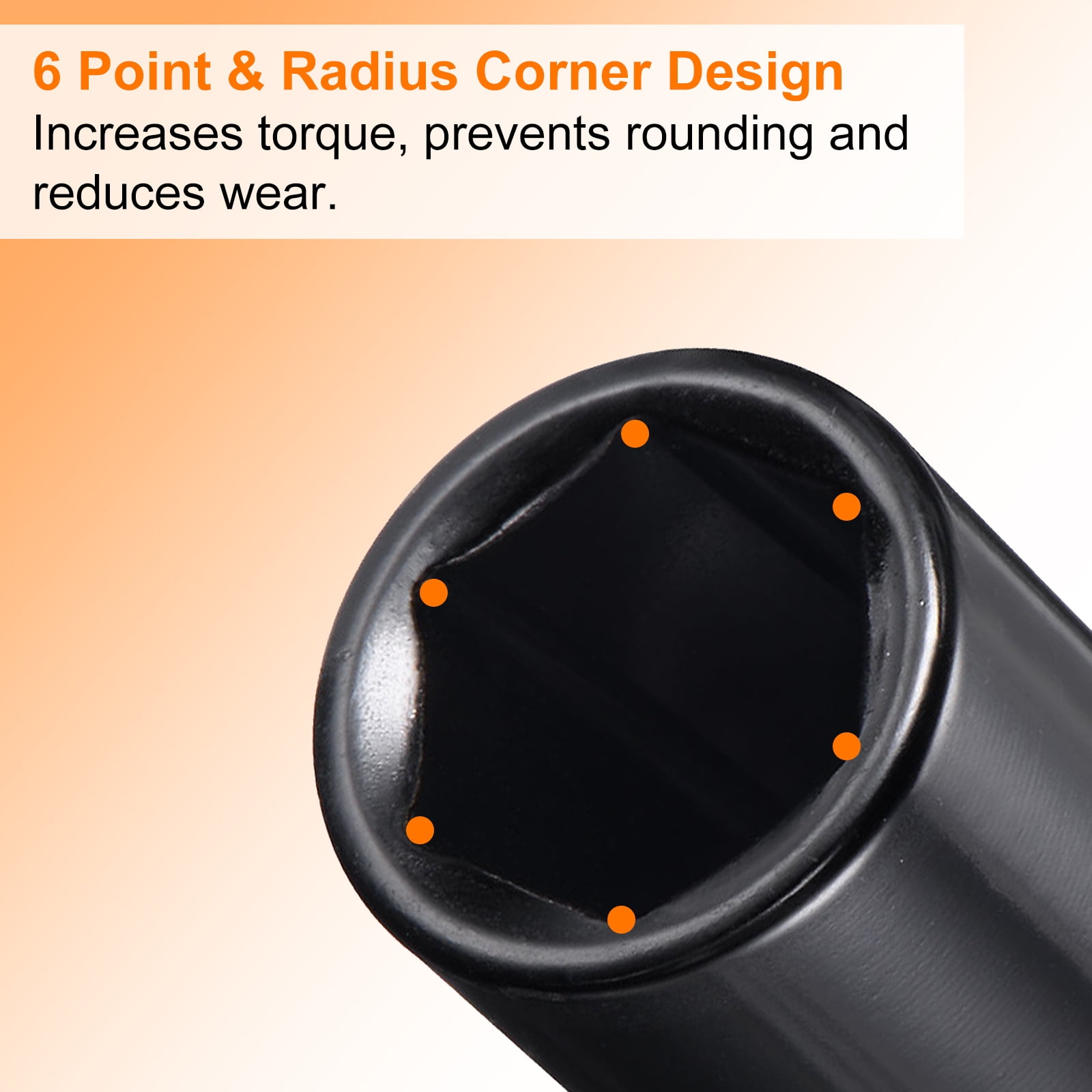 Uxcell 1/2 Drive Socket Set - 13mm Deep 6-Point Impact Socket & 1/4 Hex Shank Adapter