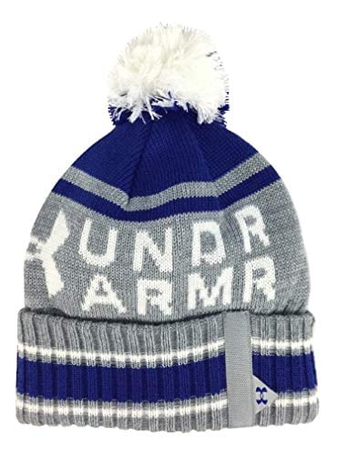 OS NEW Teen Boys Mens Under Armour Teal Blue Retro Pom Pom Beanie Winter Hat 