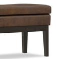 thumbnail image 6 of Rectangle Ottoman Bench - 45" Wide Vegan Leather Footrest - Distressed Brown, 6 of 9