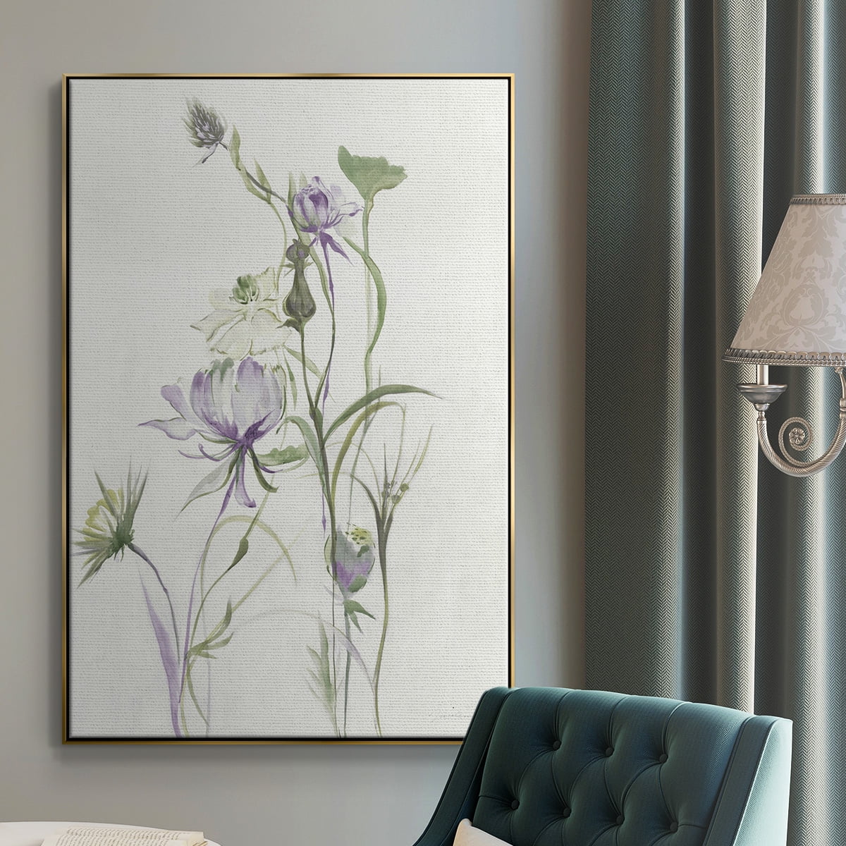 Late Summer Wildflowers II V30 Framed Premium Gallery Wrapped Canvas - Ready to Hang