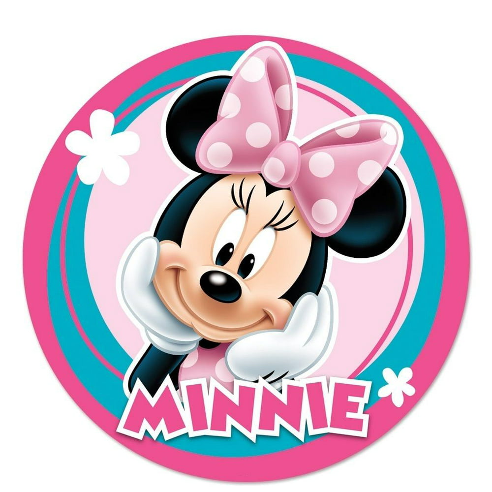 minnie-mouse-round-edible-cake-topper-image-walmart-walmart