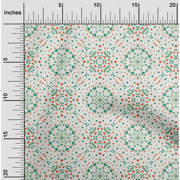 oneOone Cotton Jersey Sea Green Fabric Dot|Heart & Shapes Geometric Sewing Fabric By The Yard Printed Diy Clothing Sewing Supplies 58 Inch Wide
