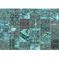 thumbnail image 1 of Ahgly Company Indoor Rectangle Patchwork Light Blue Transitional Area Rugs, 2' x 4', 1 of 4