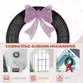 thumbnail image 3 of imerelez 36in Pre-lit Outdoor Christmas Wreath with Remote Control - 175 Purple & Orange LED Lights, Timer Function, Metal Frame with Purple Bow for Front Door & Wall Decor, 3 of 9
