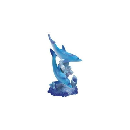 Porcelain Dolphin Figurines stealstreet ss-g-90065 marine life two dolphin design figurine statue decoration collection ()