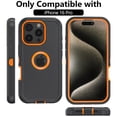 thumbnail image 2 of Hotpom Phone Case for iPhone 16 Pro Heavy Duty Shockproof Dustproof Phone Case, Black/ Orange, 2 of 6